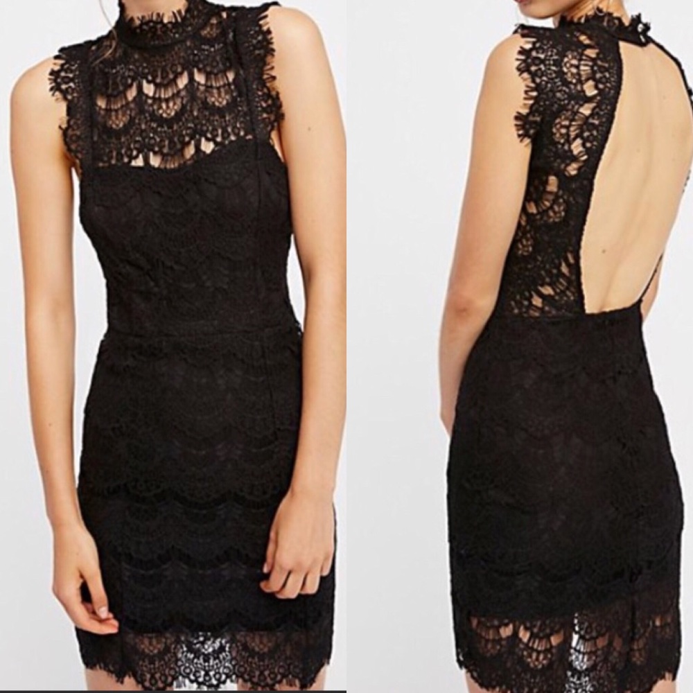 Free People Daydream Lace Mini Dress